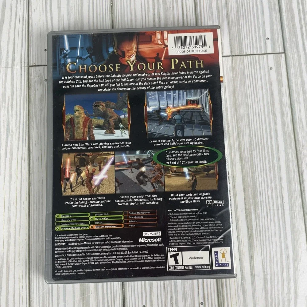 Star Wars Knights of the Old Republic Xbox Platinum‎ Hits